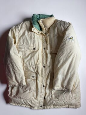 Vintage Sunalp Ski Jacket Cream Made in Korea Retro Winter Coat L